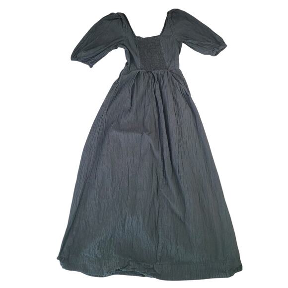 Milkmaid Black Maxi Dress – Seersucker Fairycore Goth XS EUC - Picture 3 of 9